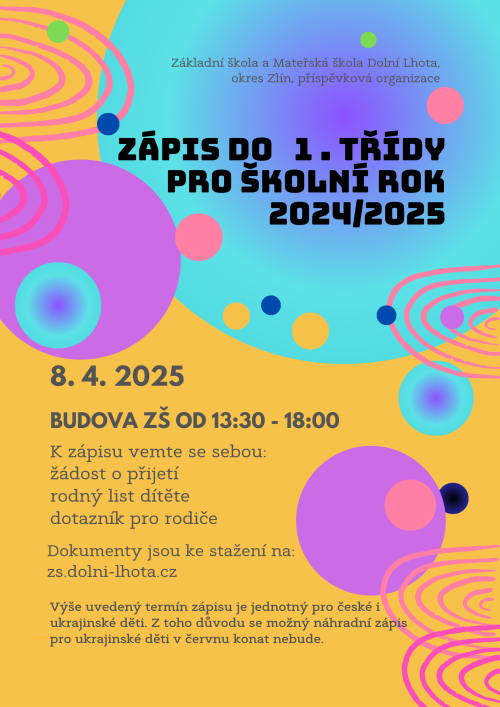 Zápis do 1. ročníku 2025/2026