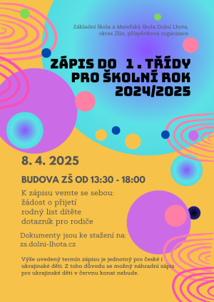 Zápis do 1. ročníku